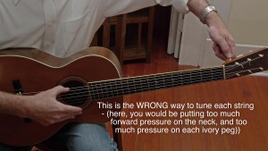 The *wrong* way to set up and tune a 19th-century Martin guitar with tuning Pegs